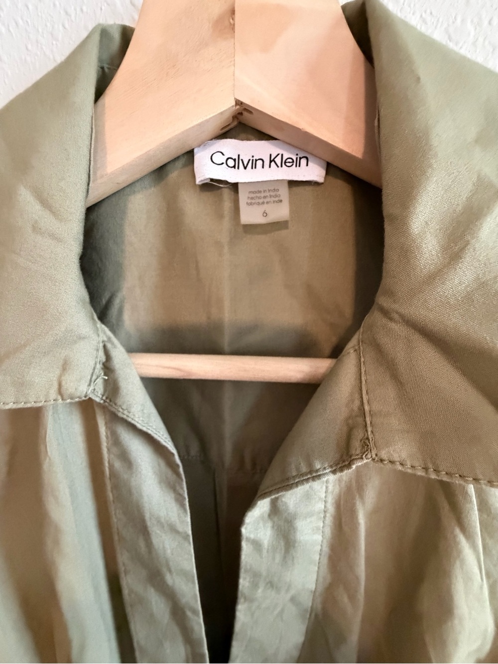 Calvin Klein Olive Green Sleeveless Collared Maxi Dress - Picture 2 of 9